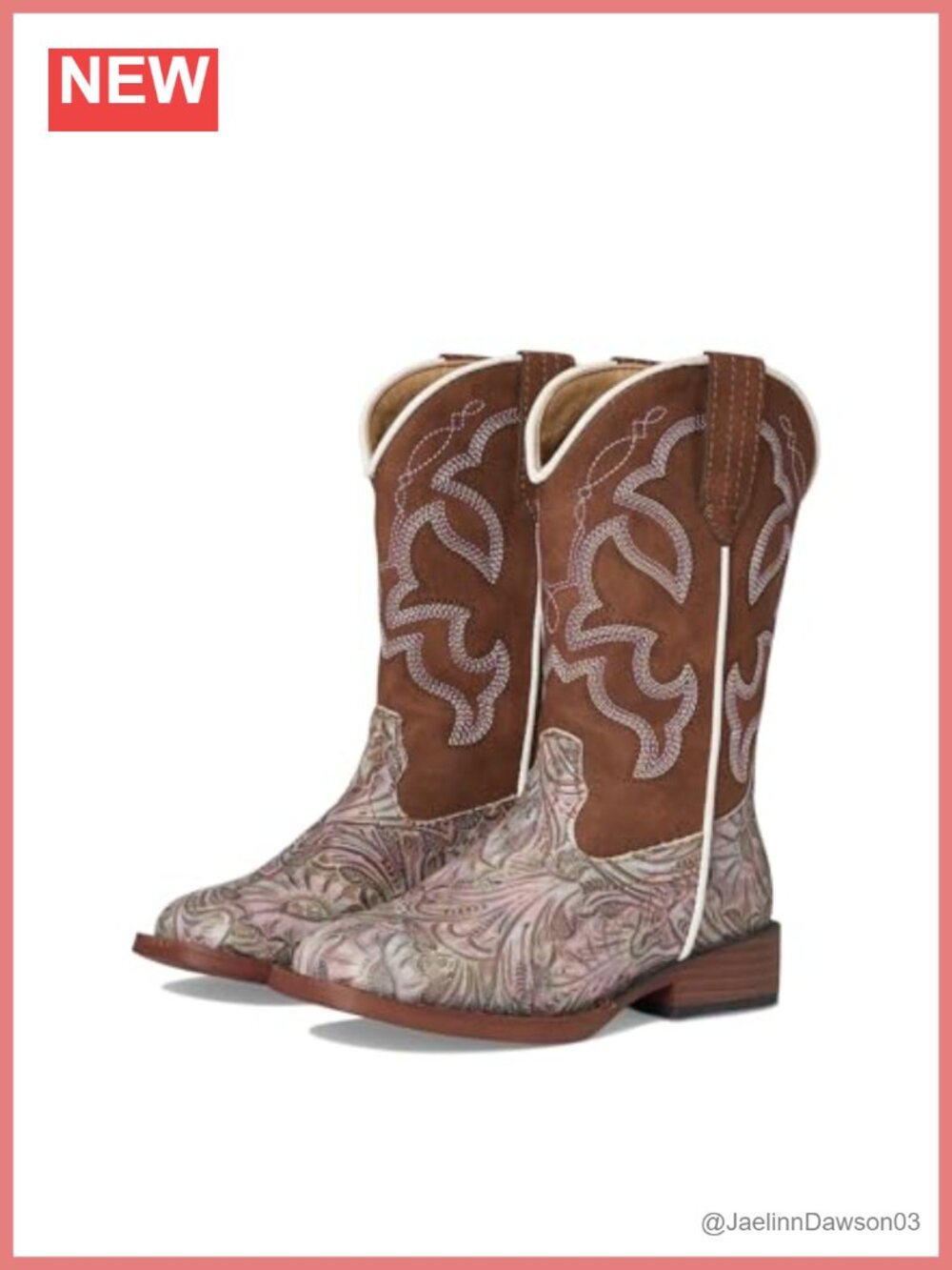 Calf-High Faux Leather Western Boots Square Toe Block Heel PU